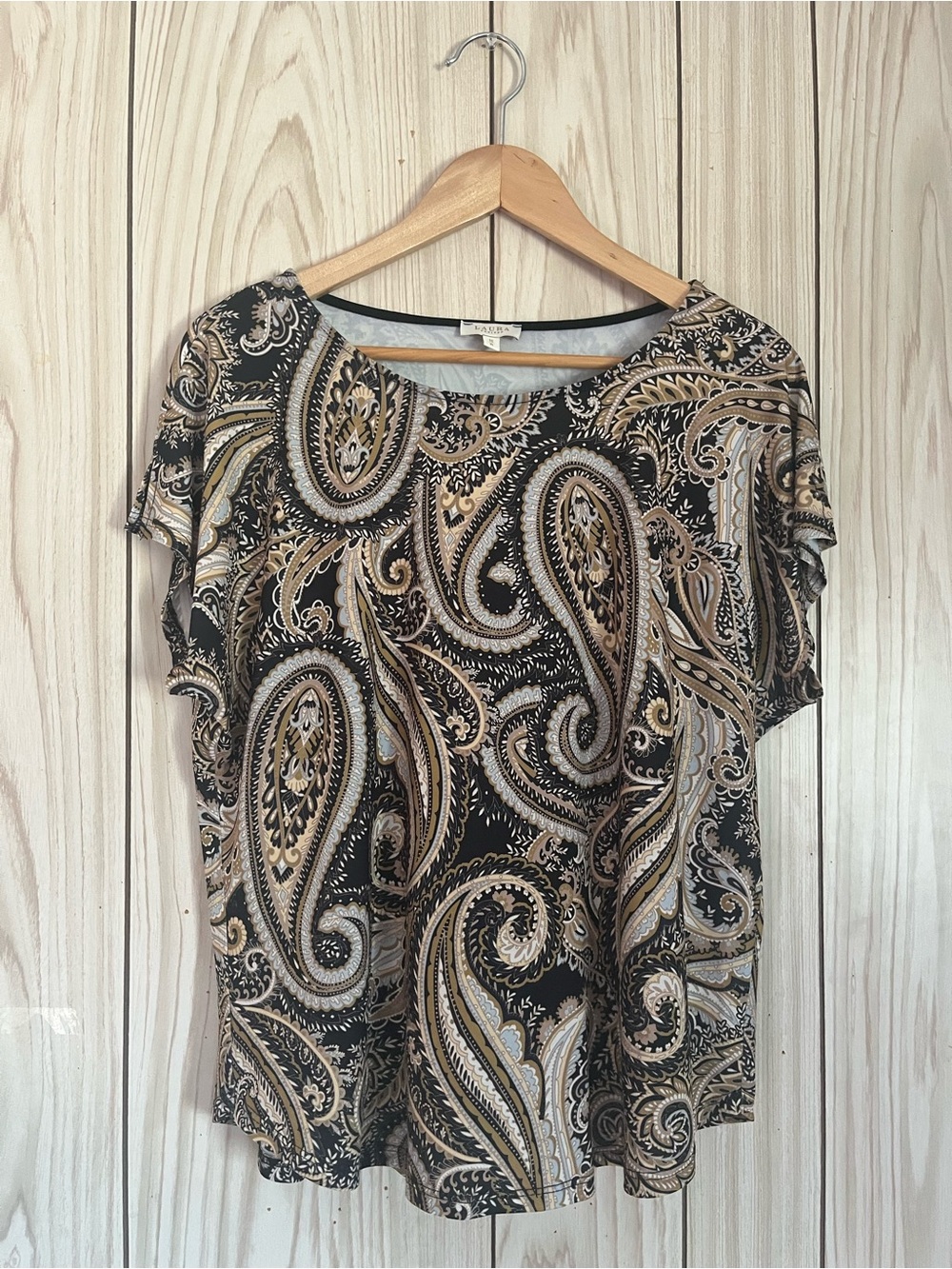 Laura Petites Paisley Short-Sleeve Top